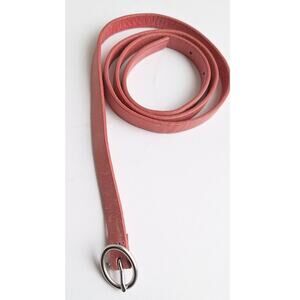 Banana Republic Genuine Leather Thin Metallic Pink Belt Silver Buckle M